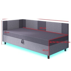 Axel LED – rohová válenda a postel s úložným prostorem