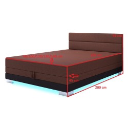 Torin 130×200 rezavě hnědá – dvoulůžková válenda s úložným prostorem