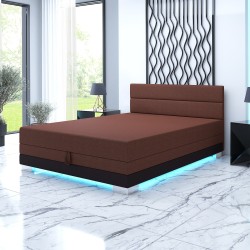 Torin 130×200 rezavě hnědá – dvoulůžková válenda s úložným prostorem