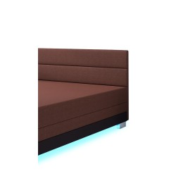 Torin 130×200 rezavě hnědá – dvoulůžková válenda s úložným prostorem