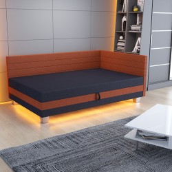 Mars Gaming rohová grafitovo-oranžová LED – herní válenda