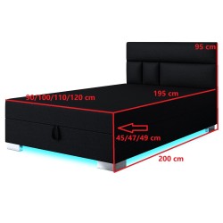 Astrid Gaming černá LED – herní válenda s úložným prostorem