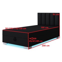 Merkury Gaming černá LED – herní válenda s úložným prostorem