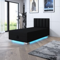 Merkury Gaming černá LED – herní válenda s úložným prostorem