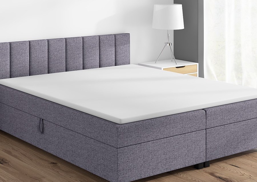 Leo 180x200 šedá — dvoulůžko s úložným prostorem v interiéru ložnice