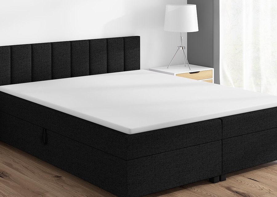 Leo 160x200 černá — dvoulůžko s úložným prostorem v interiéru ložnice